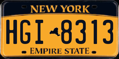 NY license plate HGI8313