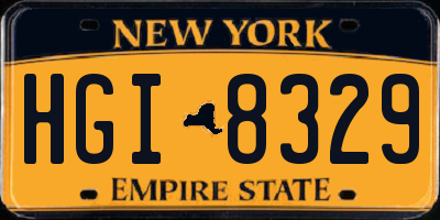 NY license plate HGI8329