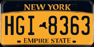NY license plate HGI8363