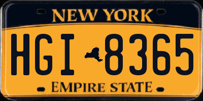 NY license plate HGI8365