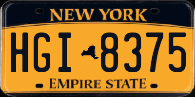 NY license plate HGI8375