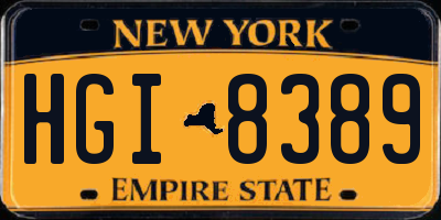 NY license plate HGI8389