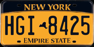 NY license plate HGI8425