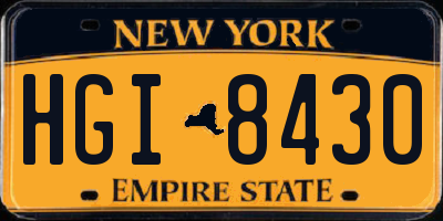 NY license plate HGI8430