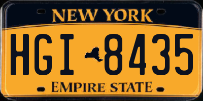NY license plate HGI8435