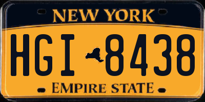 NY license plate HGI8438