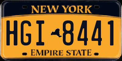 NY license plate HGI8441