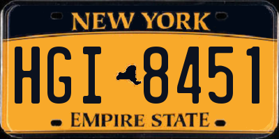 NY license plate HGI8451