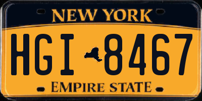 NY license plate HGI8467