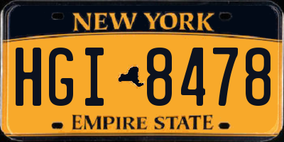 NY license plate HGI8478