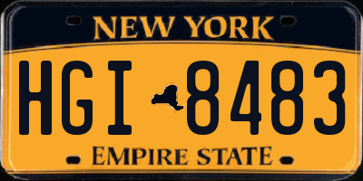NY license plate HGI8483