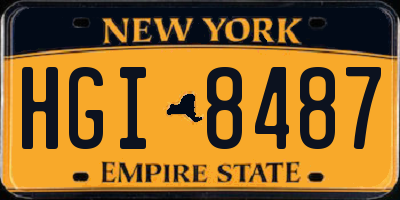NY license plate HGI8487