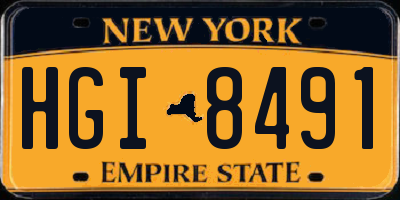 NY license plate HGI8491