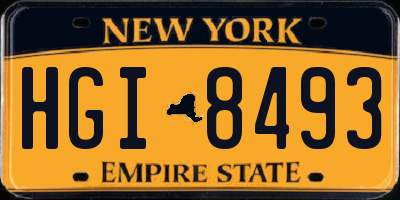NY license plate HGI8493