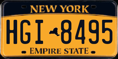NY license plate HGI8495