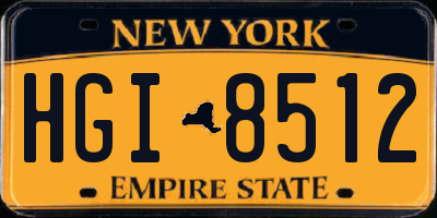 NY license plate HGI8512