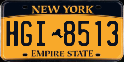 NY license plate HGI8513