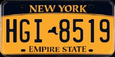 NY license plate HGI8519
