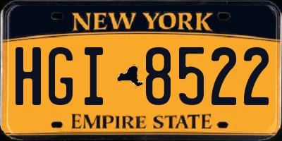 NY license plate HGI8522