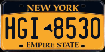 NY license plate HGI8530