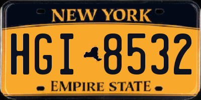 NY license plate HGI8532