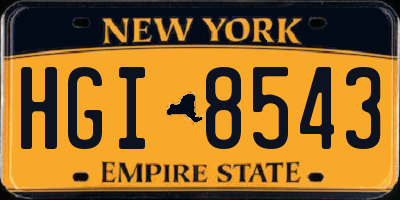 NY license plate HGI8543