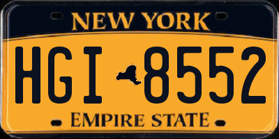 NY license plate HGI8552