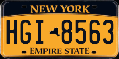 NY license plate HGI8563