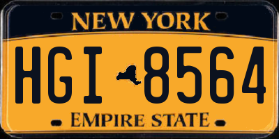 NY license plate HGI8564