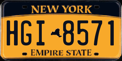 NY license plate HGI8571