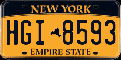 NY license plate HGI8593