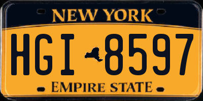 NY license plate HGI8597