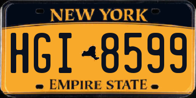 NY license plate HGI8599