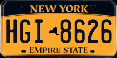 NY license plate HGI8626