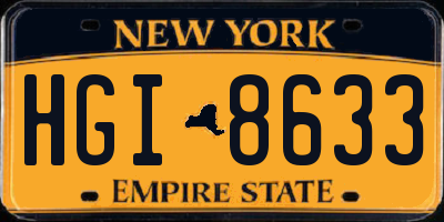 NY license plate HGI8633