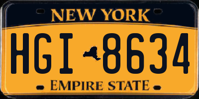 NY license plate HGI8634