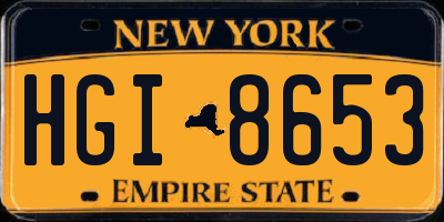 NY license plate HGI8653