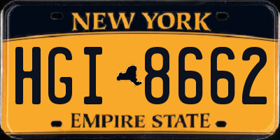 NY license plate HGI8662