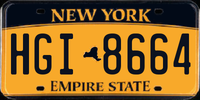 NY license plate HGI8664