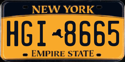 NY license plate HGI8665