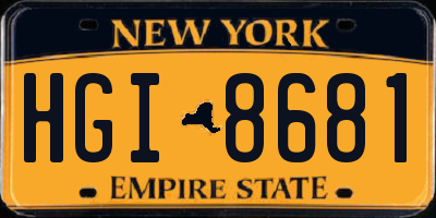 NY license plate HGI8681