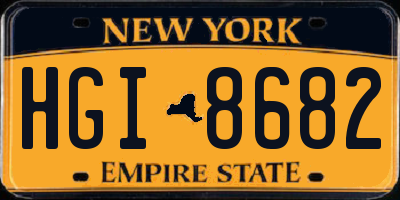 NY license plate HGI8682