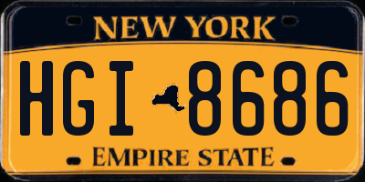 NY license plate HGI8686