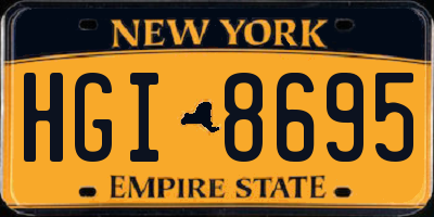 NY license plate HGI8695