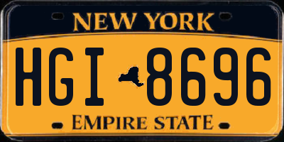 NY license plate HGI8696