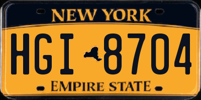 NY license plate HGI8704