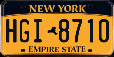 NY license plate HGI8710