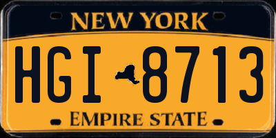 NY license plate HGI8713