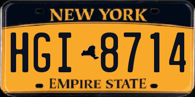 NY license plate HGI8714