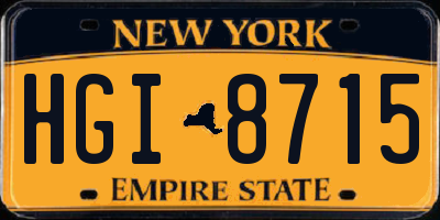 NY license plate HGI8715